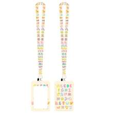 1 PC Letter Keychain - Colorful Floral Pattern, With "ABCD" Letters Printed On It. Durable Polyester Material ID Card Holder, Suitable For Keys, Credit Cards And Various Accessories. It Is An Ideal Gift For Fans And A Practical Keychain Accessory. - Rectangle - View 4