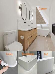 1 Gulungan 1/3/5m Pita Perekat Tahan Air & Tahan Lembap, Stiker Vinyl Dekorasi Rumah, Pita Perekat Tahan Lama, Mencegah Kerusakan Akibat Air, Cocok Untuk Dapur, Kamar Mandi, Toilet, Pintu, Jendela Dan Meja Dapur, Pita Desain Tahan Air - Beraneka warna - View 7
