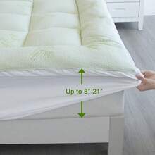 Pillow Top Mattress Topper Full Size, 4.5" Cooling Dual Layer Mattress Topper (2.7" Extra Thick Soft Plush Mattress Pad & 0.6" Gel Memory Variant 1 - Dual Layer Topper - View 6