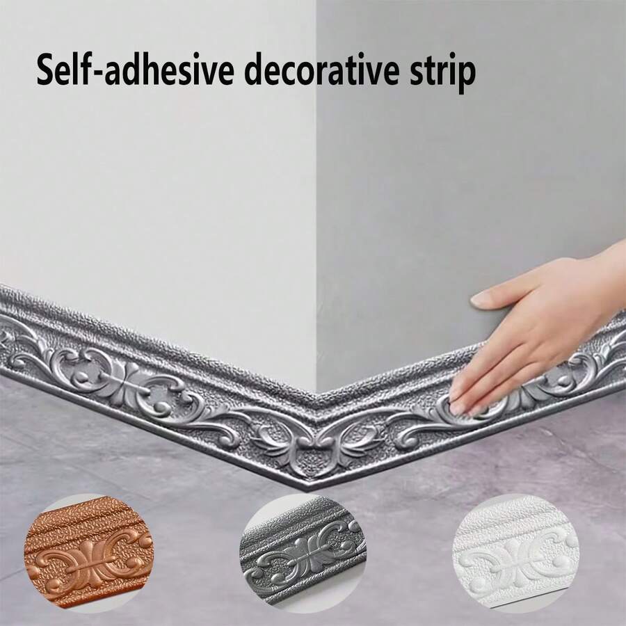 1 Roll Modern 3D Foam Wallpaper & Baseboard Wallpaper: Self-Adhesive, Waterproof, Decorative Border Wall Sticker. Suitable For Walls, Living Room, Bedroom, Kitchen Wallpaper-Perfect For Home Decor, Renovation & Corner Art - Waistline Style - View 1