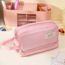 1 pieza Estuche para lápices de gran capacidad y multifunción para estudiantes, bolsa portátil de gran tamaño para bolígrafos, caja de almacenamiento, regalo de vuelta a la escuela, primer día de escuela - Multicolor - Ver 11