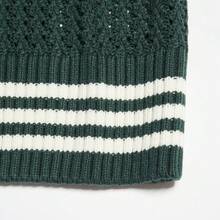 Adidas Women's Vintage Knit Slim Fit V-Neck Vest Tank Top JD5801 - Mineral Green - View 4