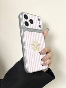 Compatible con IPhone17/IPhone17Pro Max/IPhone17pro/16/15/14/13/14/12/11 Series, 1 pieza Funda de teléfono de cuero PU con textura suave, textura premium, pintura metálica, anti-caída, cobertura completa, botones clásicos, patrón de rayas & paloma, personalizada y de moda, adecuada como regalo de cumpleaños, regalo festivo para amigos, familia, parejas, usted mismo - Multicolor - Ver 3