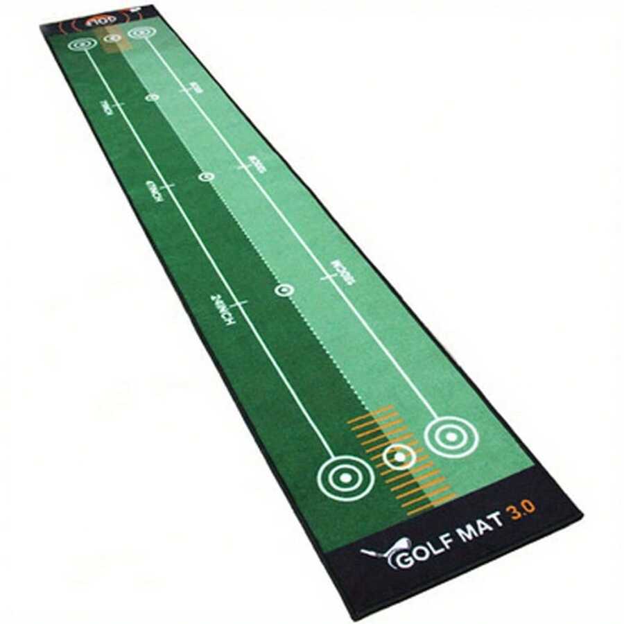 Dual-Speed Golf Putting Practice Mat, Realistic Turf Texture, Thick Anti-Slip Rubber Base For Stability, Dual-Track Fast And Slow Speed Practice Design, Smooth And Even Ball Roll Without Deviation, Rollable For Portable Storage And Space-Saving, Compact And Easy To Store, Suitable For Indoor Living Room, Office Desk, Home Leisure, Travel, Multi-Player Interactive Fun Game, Beginner, Intermediate, And Professional Skill Levels - Multicolor - View 1