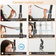 ATOPSKINS 5-In-1 Multifunctional Hot Air Styling Brush Set, Automatic Curling Barrel, Detangling Brush, Volumizing Round Brush, Multi-Heat Settings For Fine Hair, Suitable For Home, Salon, Commute, Travel, Party; Perfect Gift For Mother's Day, Valentine's Day, Three Kings Day, Carnival, St. Patrick's Day, Practical And Stylish Gift For Girlfriend, Mom - Multicolor - View 6