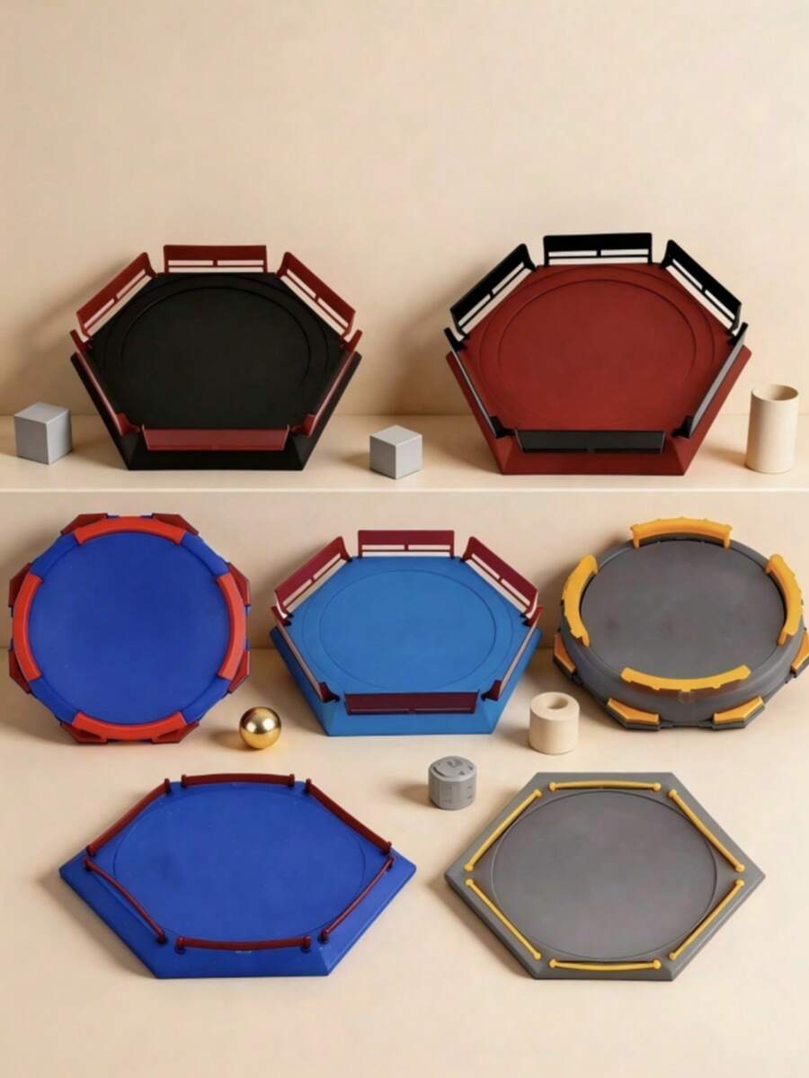 Aksesori Arena Pertempuran Putar DIY Mainan Arena Pertempuran Kompetitif, Dengan Kotak Warna Set Arena Versi Terbaru Pertempuran