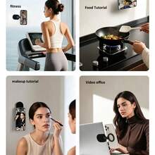 3 In 1 Mode Suction Cup Magnetic Climbing Buckle Mobile Phone Holder Folding Rotating Multi-Function Phone Stand Car - Black - View 8