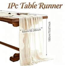1pc Beige Lace Table Runner And Transparent Decorative Tablecloth, Suitable For Birthday, Wedding Party, Rustic Wedding, Bridal Shower, Anniversary, Wedding Decoration, Holiday Family Gathering And Indoor Or Outdoor Dining Table Centerpiece - Multicolor - View 9