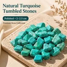 50g/100g/200g Natural Howlite Turquoise Polished Crystal Chips, Suitable For Plant Succulent Pot Vase Filler Decorative Stones, Terrarium Supplies, Small Fish Tank Pebbles Gravel Rocks, Home Decor DIY Handmade Jewelry Making Aquarium Display, Smooth M - Natural Turquoise Chips - View 5