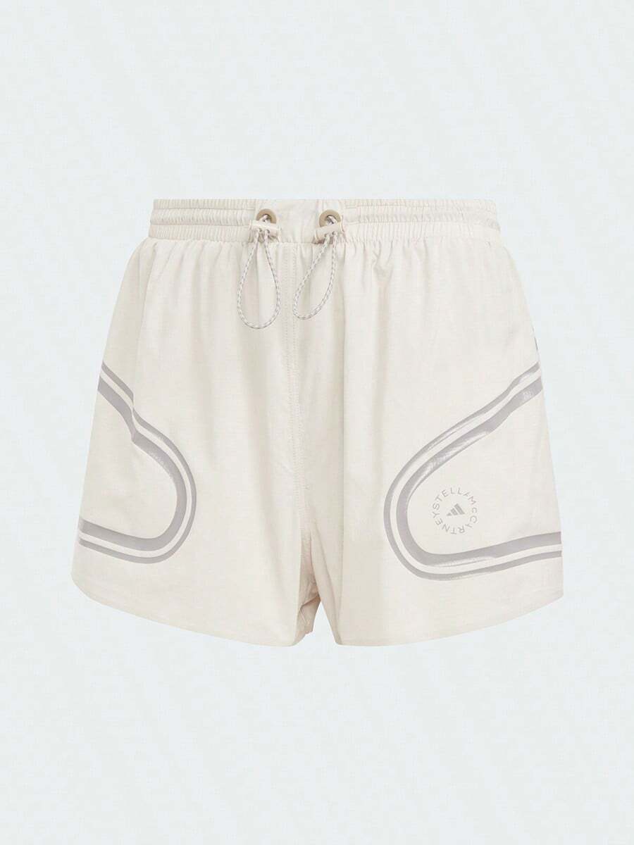Adidas Women's Lightweight Comfortable Running Sports Drawstring Casual Straight Leg Shorts II3239 - Off-white - View 1
