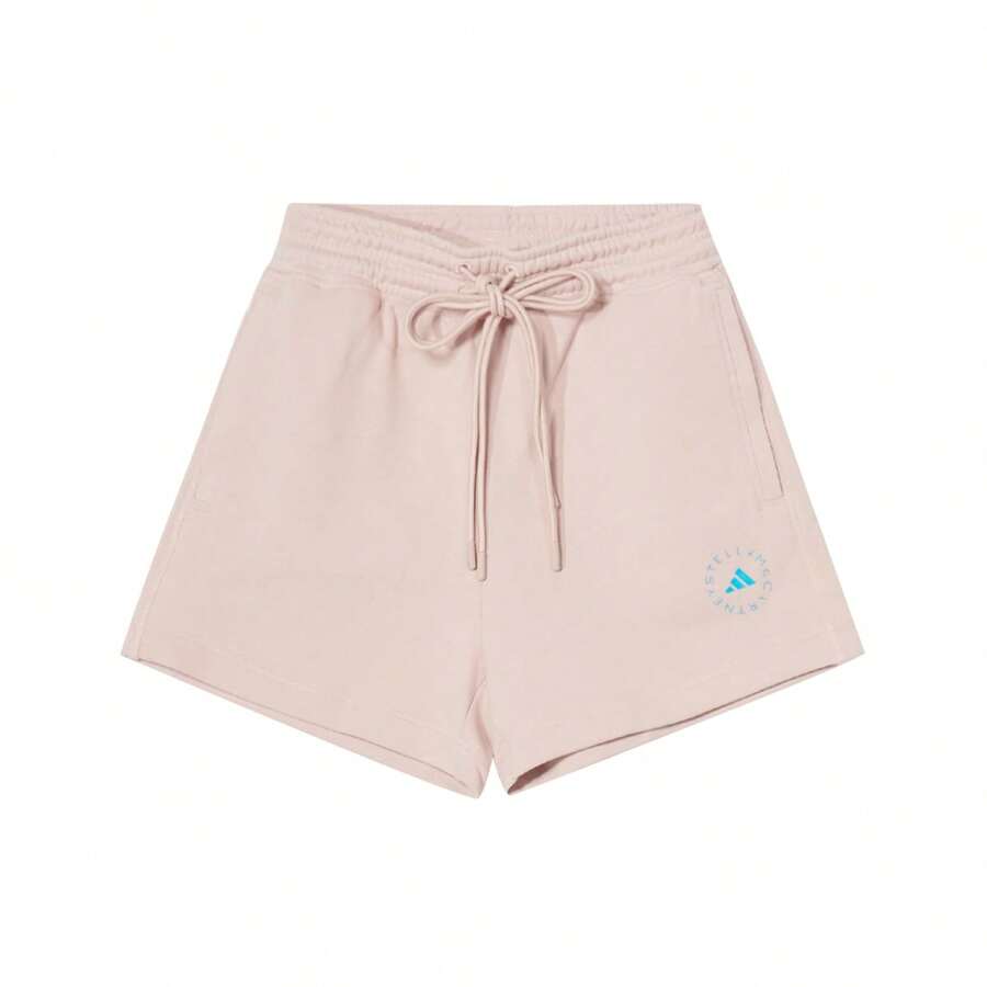 Adidas 女款夏季時尚極簡舒適寬鬆直筒休閒運動短褲 IS1217 - 灰粉紅色 - 查看 1
