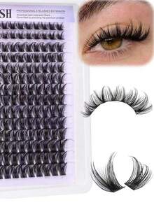 LIMEIKAI Beginner-Friendly DIY 3D Wispy False Eyelashes - Natural Cat Eye Manga Look, Mixed Lengths 10-18mm, Voluminous & Reusable, Perfect For Beginners & Professional Styling - View 7