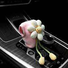 Cute Knitted Flower Car Interior Gear Shift Cover, Soft Plush Car Gear Lever Protector, All-Season Universal, Women's And Girls' Car Interior Decoration Accessory - Multicolor - View 14