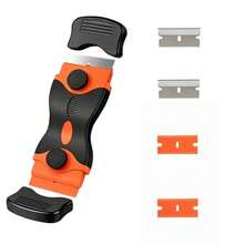 5pcs Portable Home Dual-Head Cleaning Scraper, Essential Cleaning Tool, Ergonomic Handle Design, Suitable For Stoves, Glass, Ceramics, Ovens, Can Remove Stickers, Glue, Stains, Paint, Etc., Includes Replaceable Blades - Home Cleaning Scraper - View 12