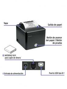 58/80 Mm Thermal Receipt Printer, USB + BT, Auto-Cut, Barcode And QR Code Printing, Includes Paper Roll - View 2