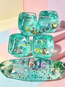 Infant & Toddler Ocean Theme Soft Cute Toy Blocks, Transparent Shiny Appearance, Shell & Fish Decor Design, Suitable For Birthday Gifts, Party Favors, Children's Small Gifts - Multicolor - View 9