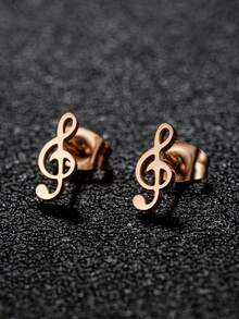 1pair Fashionable High Treble Clef Shaped Earrings For Women - GED191 - View 13