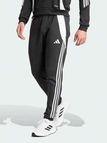 Adidas TIRO24 SWPNT春秋男子足球運動休閒訓練長褲 - 黑與白 - 查看 3