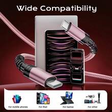 Tzlrxl USB C To USB C Fast Charging Cable, 480Mbps Data Sync Cable, Compatible With USB-C Devices, Durable Braided Design, 100cm/200cm Optional - 綠色 - 查看 6