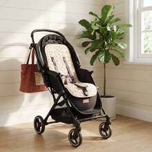1pc Quilted Printed Thin All-Season Breathable Comfortable Skin-Friendly Soft Baby Stroller Seat Cushion - Red Rose - View 2