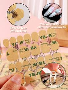 YBJK 30pcs High-Quality Waterproof Odorless Double-Sided Transparent Nail Stickers, Strong Adhesion & Breathable, Suitable For Fixing False Nails, Nail Art Decoration And DIY Crafts, Great Gift For Women - 30pcs - View 4