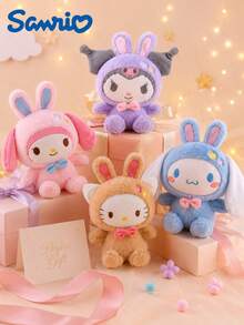 SANRIO 1件兔子毛絨娃娃，25cm柔軟毛絨娃娃，可愛日式風格禮物，適合女孩、兒童、收藏家，房間裝飾、汽車裝飾 - 彩色 - 查看 2