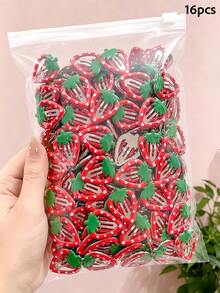 8/16/Pcs/Set Cute Strawberry Hair Clips, Sweet Hair Accessories - Suitable For Girls And Women, Applicable For Daily, Vacation, Date, Party, Back To School Season - Multicolor - View 10
