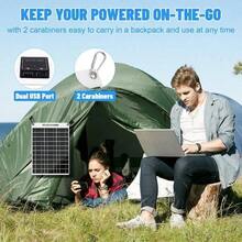 High Efficiency 10W Portable Solar Panel, 1PC Rechargeable USB Output Solar Charger, Lightweight Outdoor Power Supply For Camping Travel Emergency, Suitable For Phones Flashlights Small Digital Devices - Black - View 6