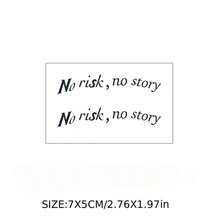 (Life Has Risks, Then There Are Stories English 2pcs) Temporary Tattoo Stickers Herbal Tattoo Stickers, Realistic Long-Lasting Temporary Tattoo Stickers, Waterproof And Friction-Resistant Lasting 7-15 Days - Black - View 2