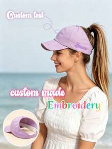 Topi Baseball Ekor Kuda Warna Polos Gaya Orang Tua-Anak Kustom Personalisasi, Kustomisasi Nama/Huruf Bordir, Cocok untuk Aktivitas Sehari-hari dan Perjalanan ke Pantai, Perlindungan Matahari dan Bernapas - MultiWarna - View 1