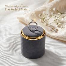 1pc Elevated Velvet & Gold Jewelry Display Kit, Multi-Style Jewelry Organizer Stand For Necklaces Earrings Rings, Ideal For Retail Shop, Home Vanity & - Dark Grey - View 4