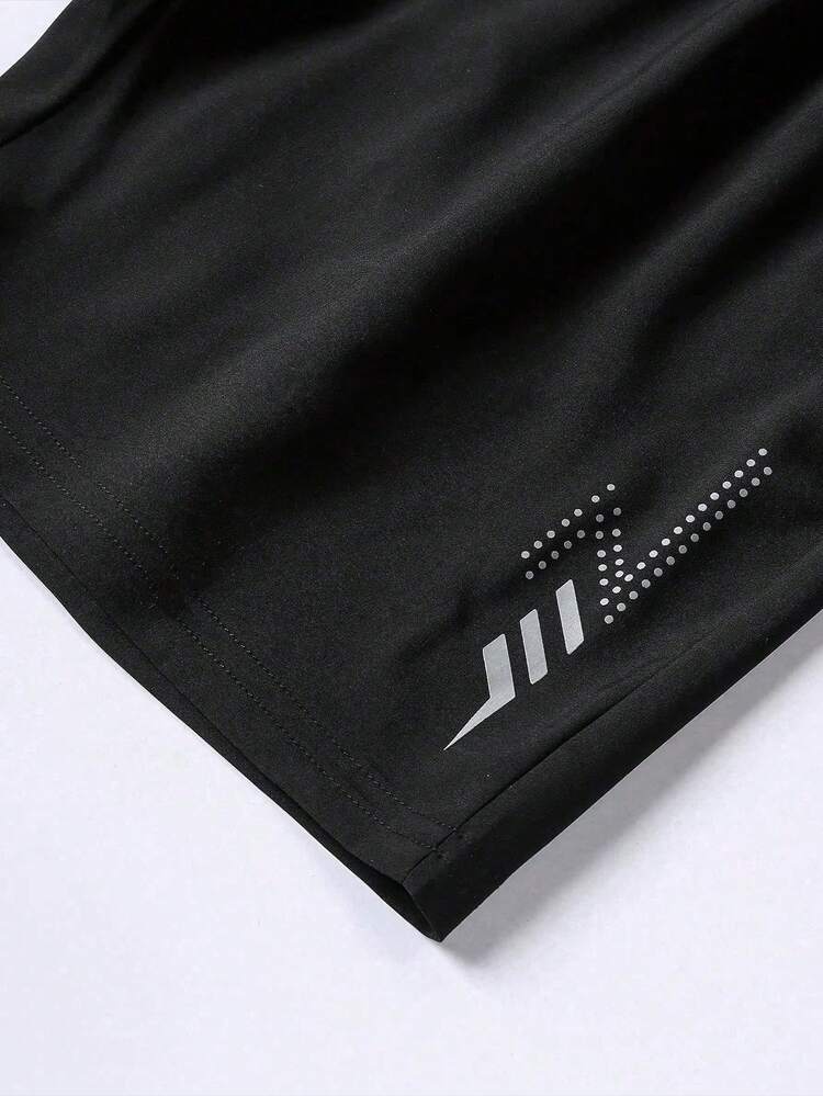 1pc Men's Summer Casual Sports Shorts, Quick-Dry Breathable Shorts Suitable For Running, Fitness, Cycling, Walking, Swimming, Outdoor Activities - Black - View 8