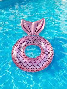 1pc Inflatable Mermaid Tail Swim Ring, Suitable For Swimming Pool, Beach, Theme Party, Inflatable Floating Device, Auxiliary Tool, Pool Raft, Water Rest Seat, Air Pump Sold Separately - Multicolor - View 13