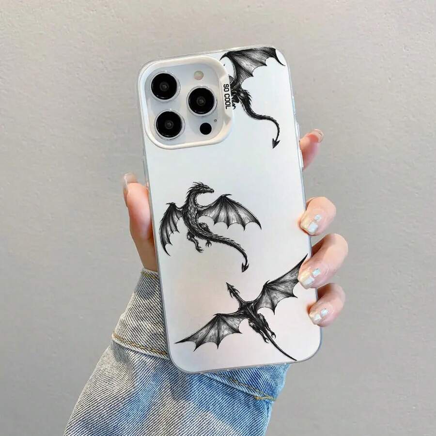 Fashion Dragon Pattern Laser Phone Case For IPhone 16 15 14 Pro Max Plus 17 Pro Max 13 Mini 12 11 Pro Max Shockproof Back Covers RQIX - CH-White LWS 2 - 查看 1