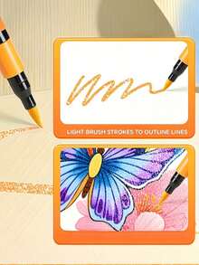24 Or 48 Colors Optional, Professional Dual-Tip Glitter Markers, Quick-Dry Ink, Fine Tip, Suitable For Scrapbooking, Card Making, Journaling And Invitation Writing, Painting, Perfect For Artists And Coloring Enthusiasts And Professional Art Creation - Multiple Styles - View 9