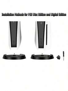 Vertical Stand For P/S5 Anti-Slip Holder Dock Mount For Play/Sta/Tion 5 Disc & Digital Edition Game Console Accessories Base - Black - View 5
