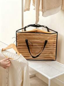 1pc Triangular Design Storage Bag For Approximately 40 Hangers,With Support Pad At The Bottom,Suitable For Home Wardrobe Storage And Hanger Storage - Multicolor - View 8