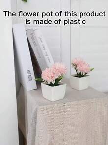 3/1pc Artificial Plant Ball Chrysanthemum Mini Potted Plant - Suitable For Indoor Office Desk Coffee Table Bathroom Bedroom Home Decor. Garden Flower Stand Decoration Ornament,Random Style Shipment,Christmas Decorations, Christmas Gifts - Baby Pink - View 8