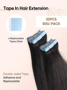 jessie's wig Jessie's 貼片式接髮片 真人髮 20片/包 50g 絲滑直髮 漂染金髮 接髮片 自然外觀 高品質 貼片式接髮 1B# 自然黑 - SNatural - 查看 4