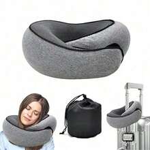 Ergonomic U-Shaped Memory Foam Neck Pillow, Travel Airplane Neck Pillow, Office Nap Essential, Portable Neck Pillow, Trending Style - Multicolor - View 3
