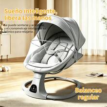 5-Speed Electric Baby Rocker, Adjustable Automatic Swing With Timer And Hanging Toys, Ergonomic Baby Seat - Grey - View 2
