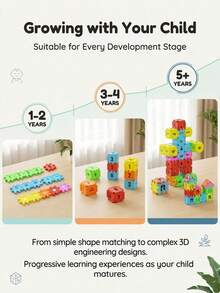 300/500 piezas Bloques de construcción creativos DIY para niños, modelo de casa, bloques de rompecabezas, ensamblaje, desarrollo de la imaginación, entrenamiento de coordinación mano-ojo, interacción padres-hijos, juguete educativo, regalo para niños y niñas de 3-12 años, regalo de cumpleaños - Multicolor - Ver 6