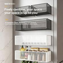 1pc Magnetic Refrigerator Side Storage Basket, Multi-Functional Seasoning & Kitchen Utensil Rack, Storage Organizer Accessory, Storage & Organization Tool - Multicolor - View 2