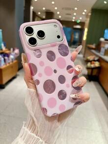 KOOLIFE 1件裝奢華可愛彩色波點冰川紋理柔軟手機殼，相容 iPhone 18 Pro/18 Pro Max/17 Pro Max/17 Pro/17/16 Pro Max/16 Pro/16/15 Pro Max/15 Pro... - 淺紫底金屬紫波點 - 查看 3
