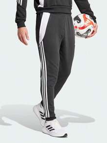 Adidas TIRO24 SWPNT春秋男子足球運動休閒訓練長褲 - 黑與白 - 查看 1