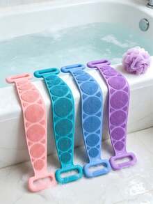 3/2/1pc Sikat Eksfoliasi Tubuh Silikon, Penggosok Mandi dengan Tali dan Gagang Ekstra Panjang, Cocok untuk Eksfoliasi Punggung dan Pembersihan Tubuh, Perlengkapan Kamar Mandi, Wajib Dibawa Saat Bepergian - MultiWarna - View 3