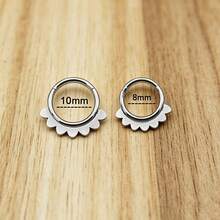 16G Septum Ring 316L Stainless Steel Daith Piercing Earrings Hypoallergenic 18K Gold Plating Body Piercing Jewelry Nose Ring For Women - Flower Nose Ring - View 2