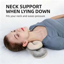Portable Travel Pillow With Carry Bag Slow Rebound Neck Pillow Compact Nap Pillow Shoulder And Neck Relief For Napping Airplane High-Speed Rail Office - Apricot - View 4