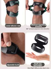 1pc Adjustable Double Strap Patella Knee Support For Football, Badminton, Basketball, Running And Sports - Multicolor - View 8
