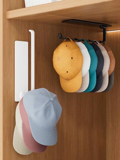 1pc Baseball Cap Storage Rack, Holds Up To 6 Hats, Suitable For Home And Closet Storage, Ideal For Home And Closet Hat Organization. Can Be Wall-Mounted Or Self-Adhesive Under Cabinet, Storage Rack, Space-Saving, Stylish Paper Towel Holder, Durable Bracket, Suitable For RV Kitchen And Bathroom